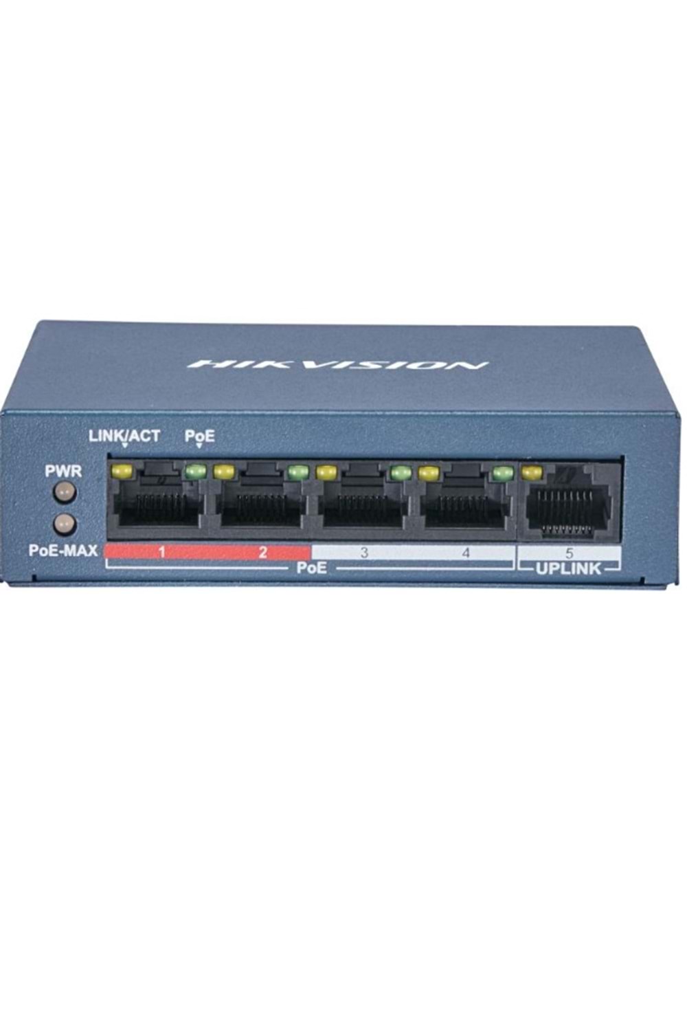 HIKVISION DS-3E0105P-E-M(B) 4+1 PORT 10-100M YÖNETİLMEZ 1PORT UPLİNK+4 PORT POE SWİTCH