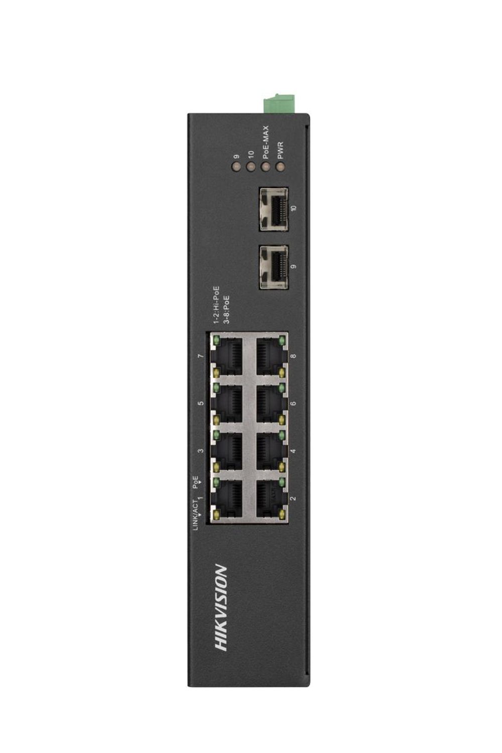 HIKVISION DS-3T0510HP-E-HS 8 Port 10/100 Yönetilemez 2X Gigabit 2XSFP Endüstriyel 8 port poe 110W Metal Kasa