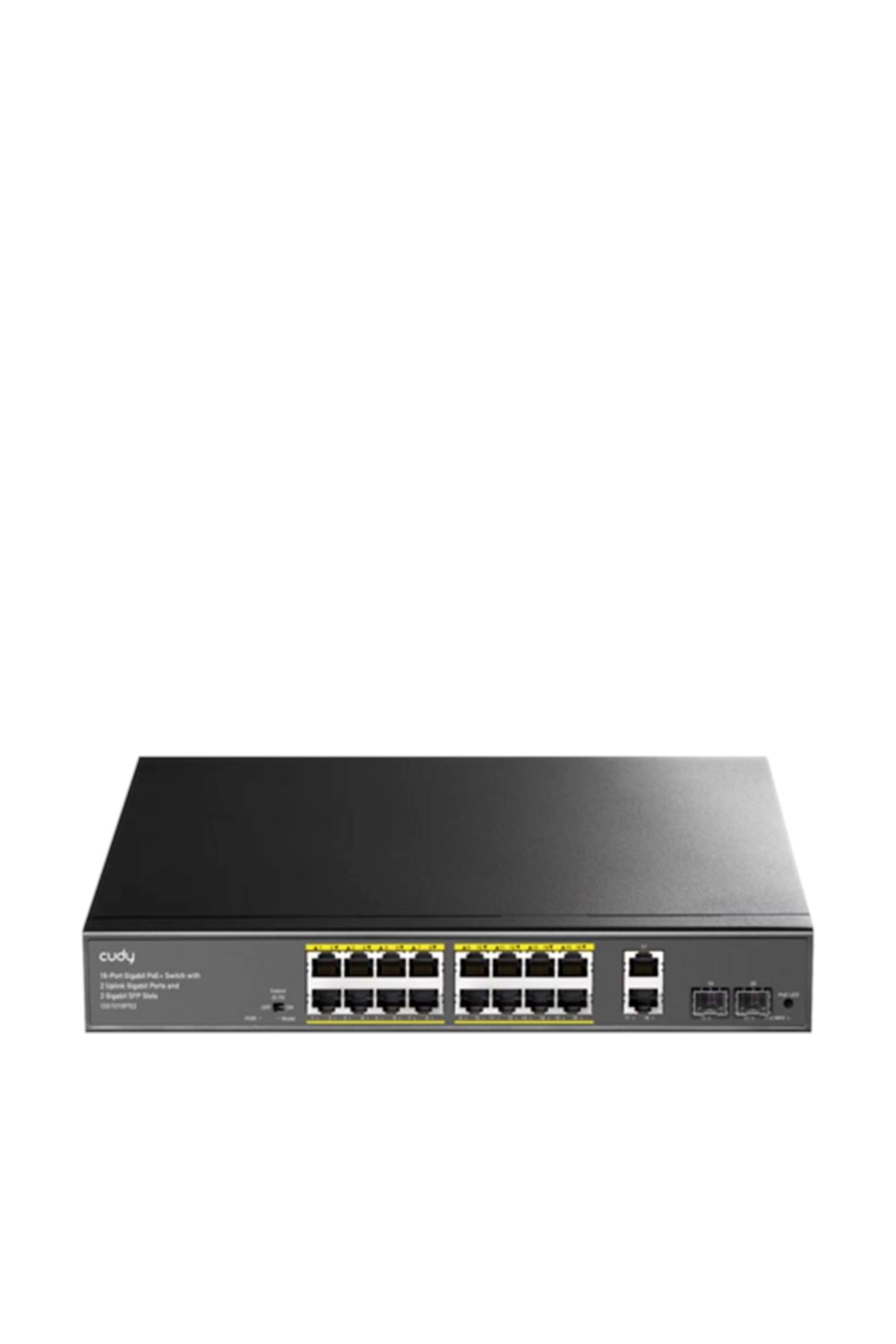 CUDY GS1018PS2 16 Port 10/100/1000 Yönetilemez +2 Port Gb. 2 SFP (1GB) Rack mount (16 Port Poe+) 200W Switch