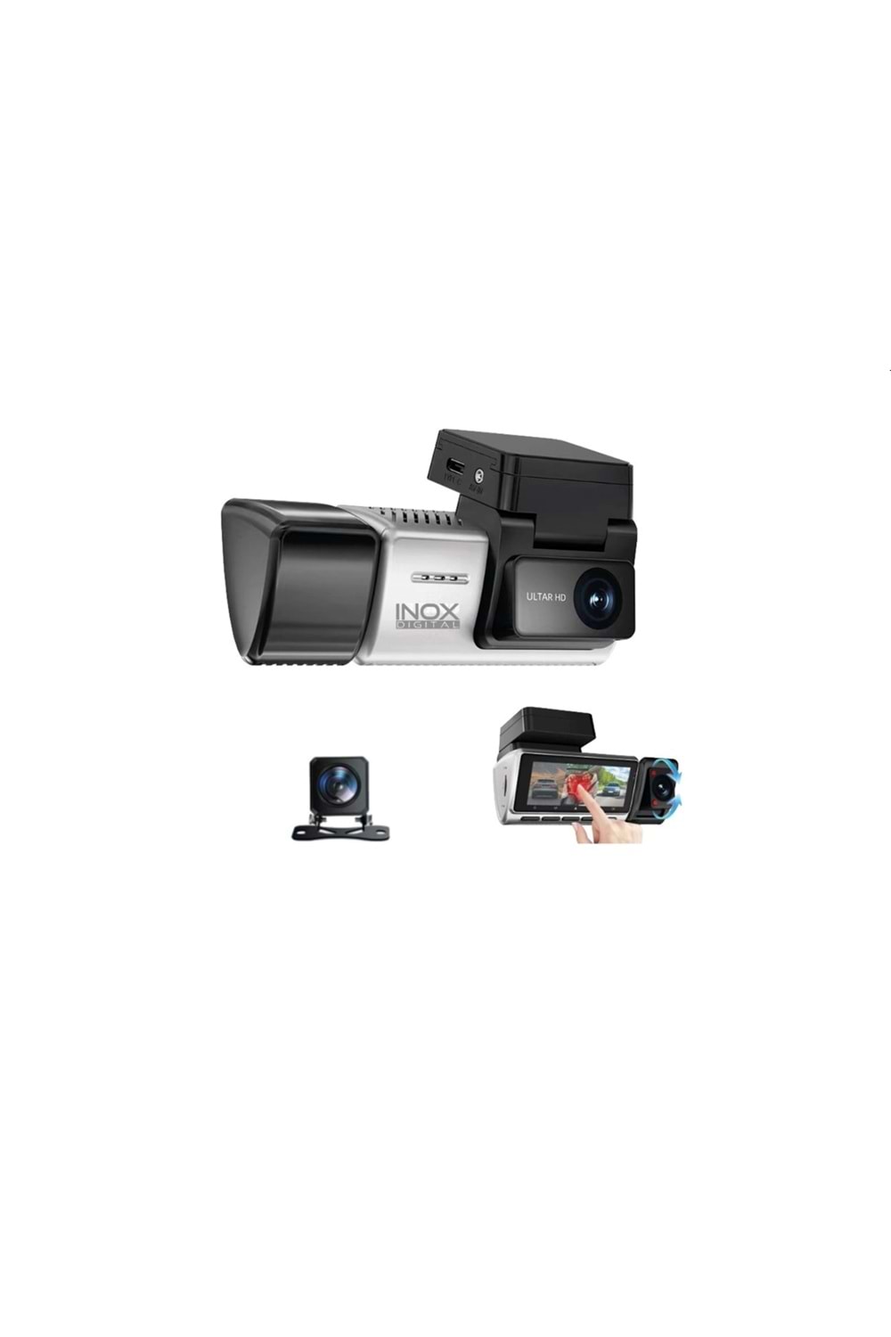 INOX-X603 3 KANAL 2K WİFİ G-SENSÖR 256G 3.16 IPS DAHCAM ARAÇ KAMERASI