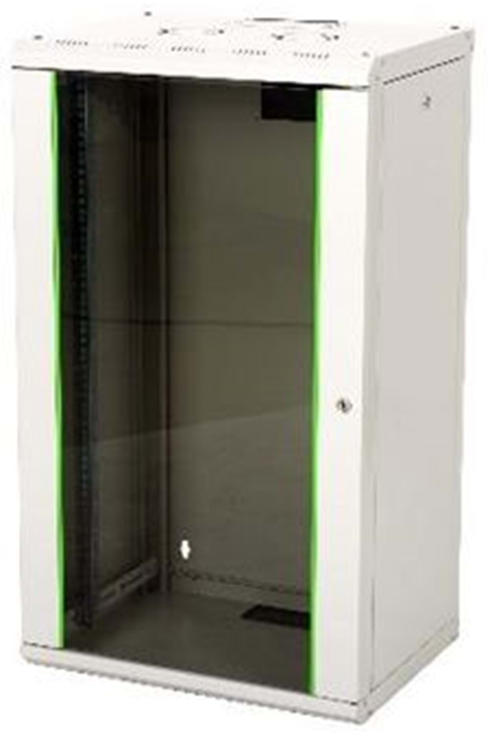 LANDE LN-PR22U6060-BL-121 MONTAJLI 22U W600MM X D600 PROLINE300 SERISI DIKILI TIP KABINET (SIYAH) (ON TEK ACILIM CITALI CAM/C - ARKA TEK ACILIM MENTESELI METAL/G