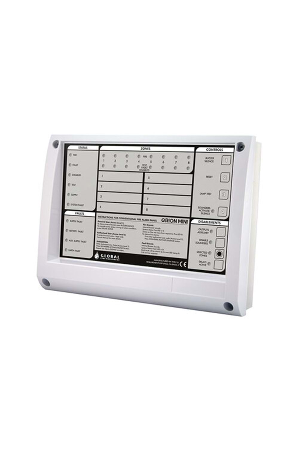 GLOBAL Orion Mini 1 Zonlu Yangın Alarm Paneli