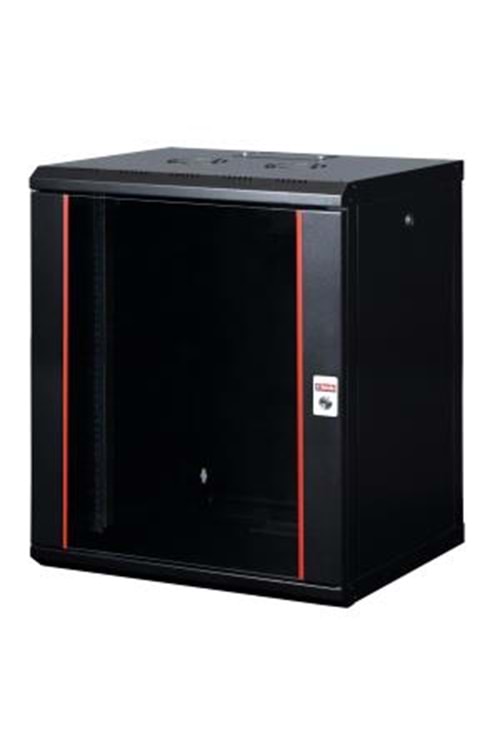 LANDE LN-PR16U6060-BL-121 MONTAJLI 16U W600MM X D600 PROLINE300 SERISIDIKILI TIP KABINET (SIYAH) (ON TEK ACILIMCITALI CAM/C - ARKA TEK ACILIM MENTESELIMETAL/G