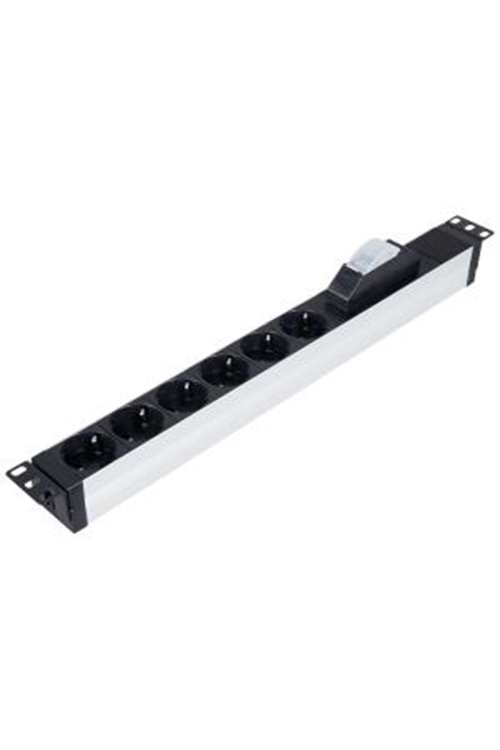 LANDE LN-PRZ-SGT-1U6P-SC-P 1U 19 INCH 6-(DIN49440) PRIZ C/W TEK SIGORTALI- 1.5M KABLOLU (PLASTIK)
