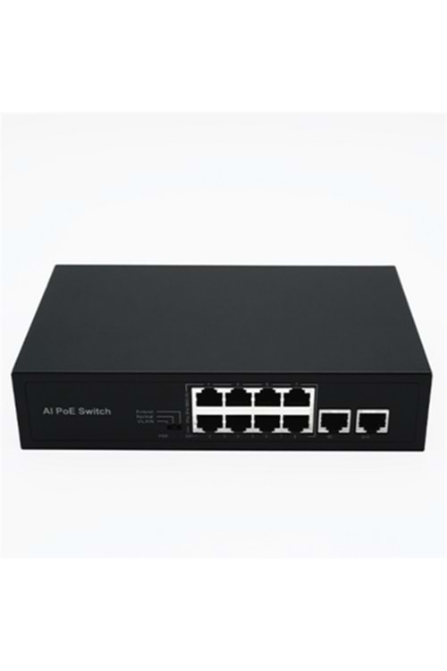 PS10M-82EEM 8 PORT POE + 2 UPLİNK ETHERNETSWİTCH 96W POE ÇIKIŞ GÜCÜ