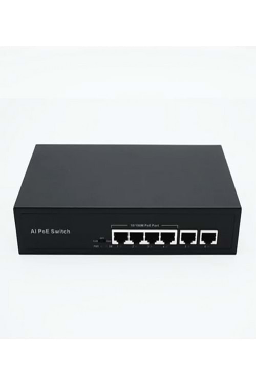PS6M-42EE 4 PORT 10-100M POE SWİTCH 2UPLİNK 100M ETHERNET PORT 55W