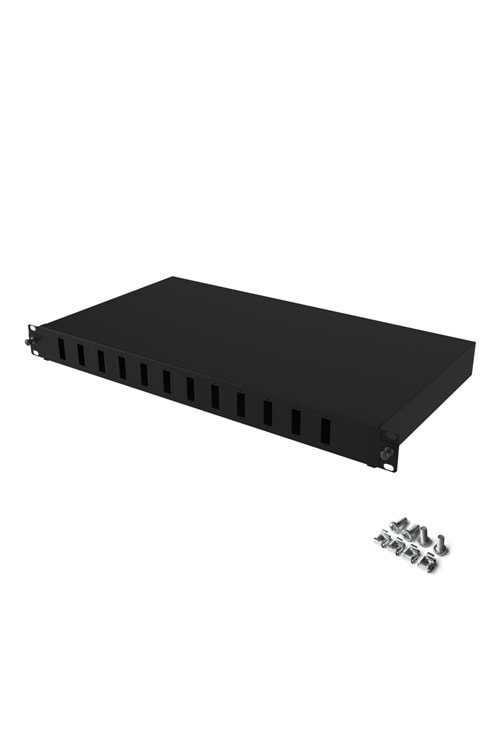 1U 19İNÇ SC-12 PORT SCD FİBER OPTİK RACK TİPİ HAREKETLİ DUPLEX RACKBOX PATCH PANEL