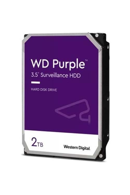 WESTERN DİGİTAL PURPLE WD23PURZ-85C5HY0 2TB WD 3.5 SATA3 5400RPM 64MB 7/24 GUVENLIK (3 YIL RESMI DIST GARANTILI)
