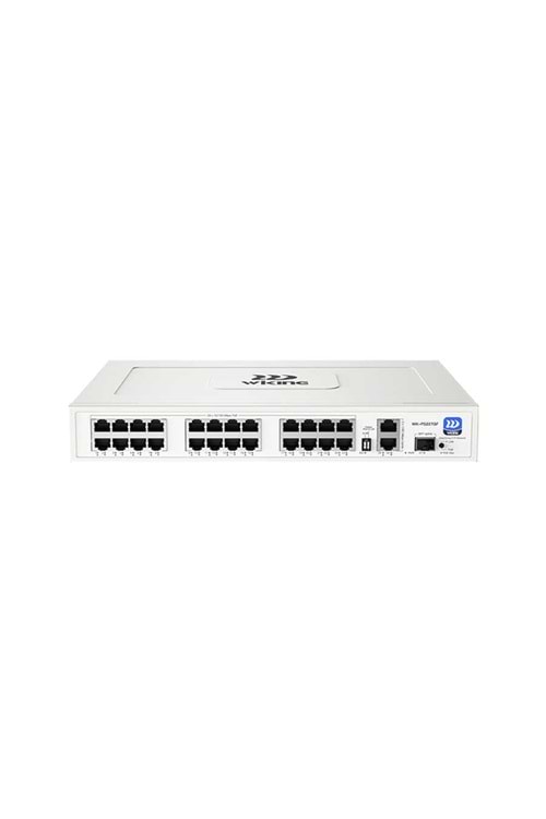 Wİ-TEK WIKING WK-PS227GF 24 x 10/100Mbps PoE Ports, 2 x 10/100/1000Mbps + 1 x 1000Mbps SFP Uplink