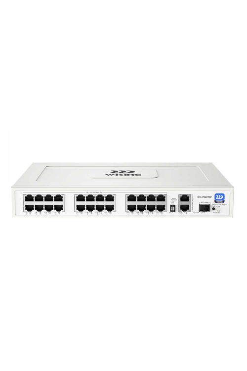 Wİ-TEK WIKING WK-PS227GF 24 x 10/100Mbps PoE Ports, 2 x 10/100/1000Mbps + 1 x 1000Mbps SFP Uplink