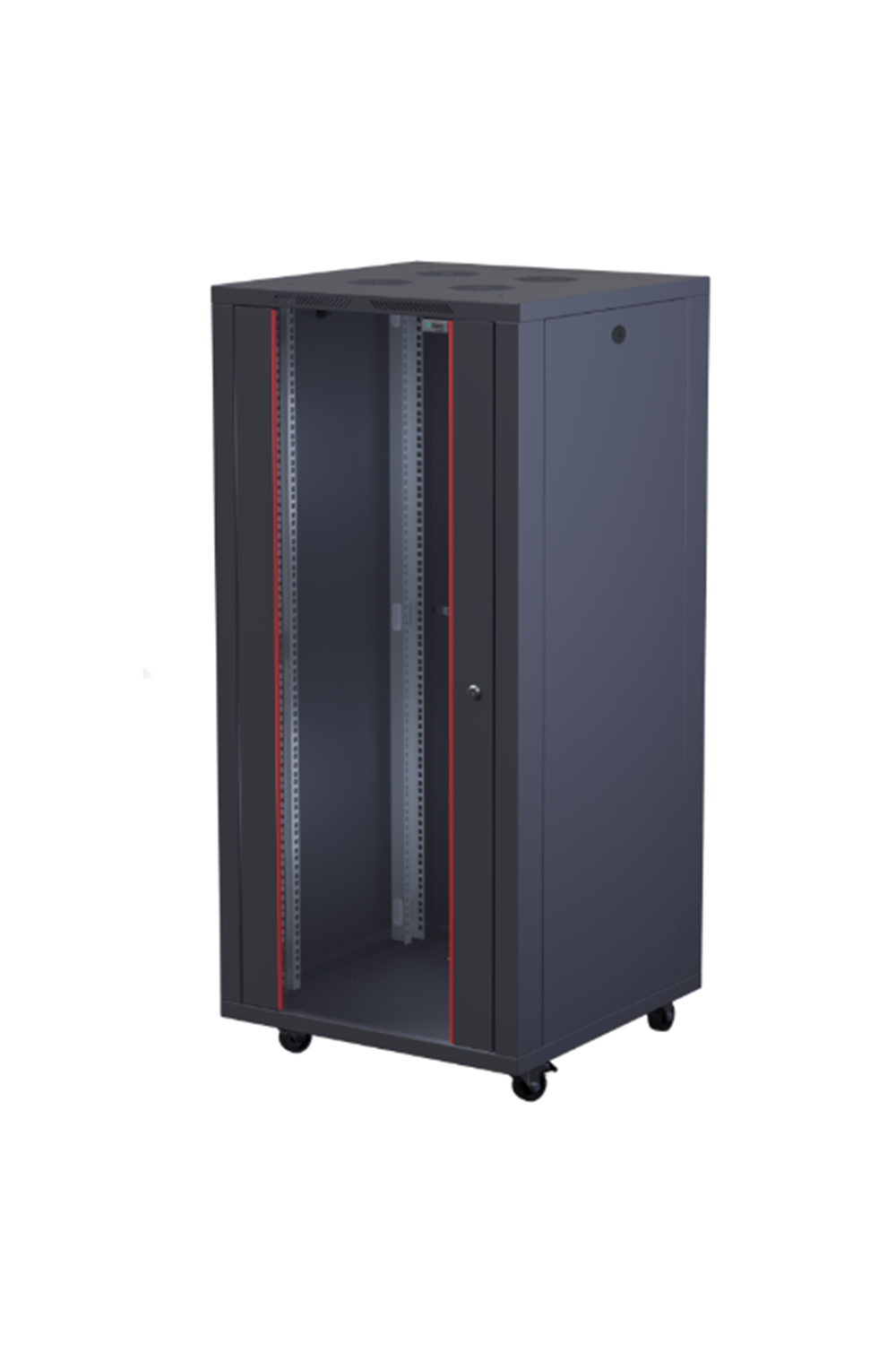 LANDE LN-HL26U6060-BL-B KS-FS / 9473 -MONTAJLI 26U W600MM X D6000MMPROLINE400 DIKILI TIP SERISI KABINET (SIYAH)(ON TEK ACILIM CAM/B-TURKIYEPAKET/TEKERLEKSIZ)