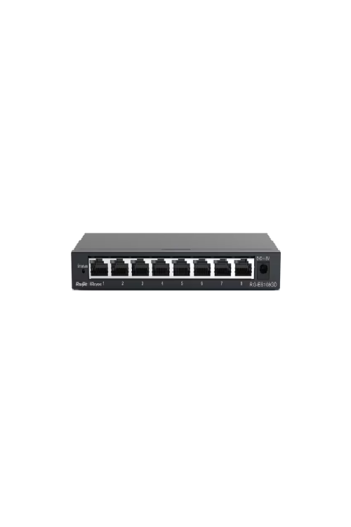 Ruijie Reyee RG-ES108D 8 Portlu, 10/100 Fast Ethernet, Tak Çalıştır Switch, Metal Kasa